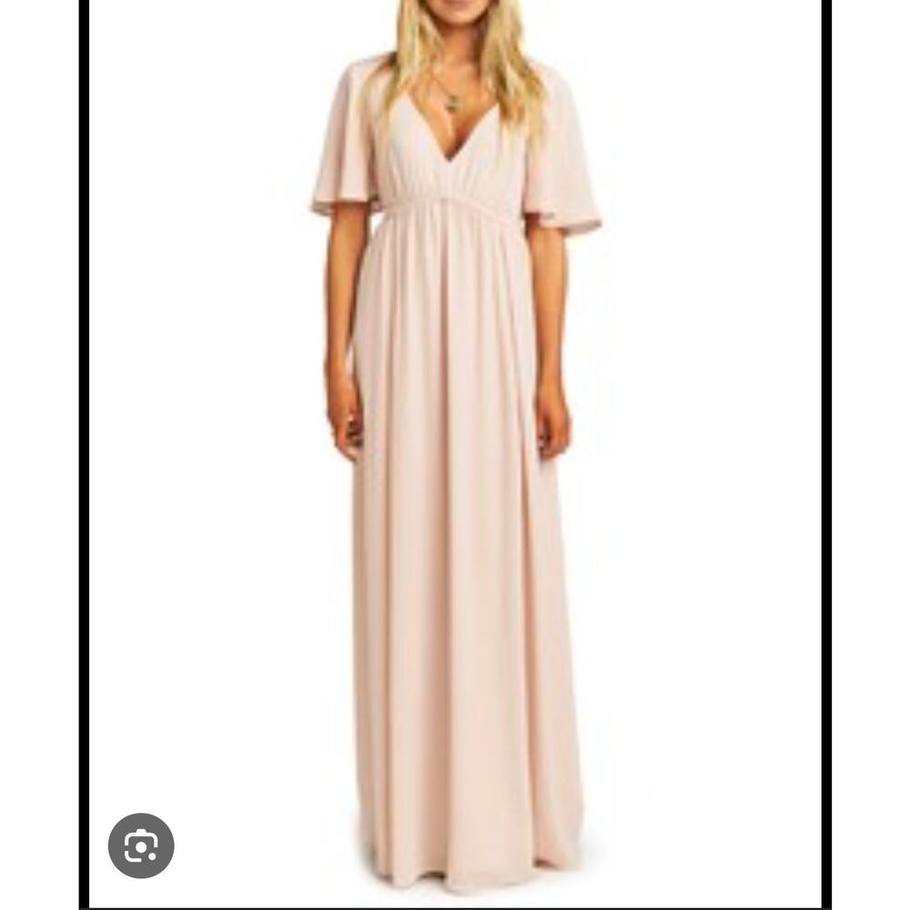 Show Me Your MuMu Empire Waist Maxi Dress Size Medium Nude Boho Minimalist